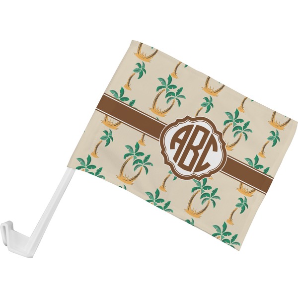 Custom Palm Trees Car Flag - Small w/ Monogram