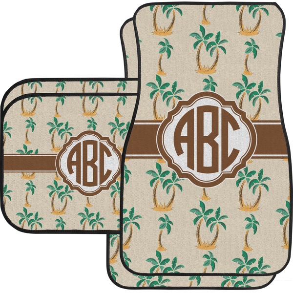 Custom Palm Trees Car Floor Mats Set - 2 Front & 2 Back (Personalized)