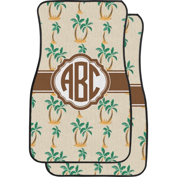 Custom Palm Trees Car Floor Mats (Front Seat) (Personalized)