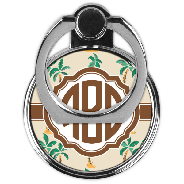 Palm Trees Cell Phone Ring Stand & Holder - Front (Collapsed)