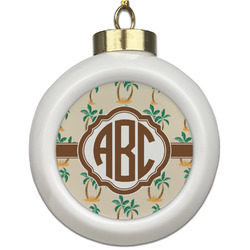 Palm Trees Ceramic Ball Ornament (Personalized)