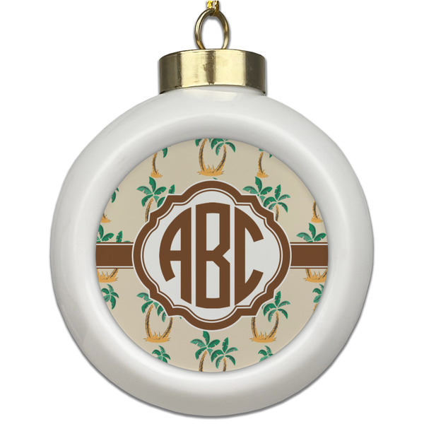 Custom Palm Trees Ceramic Ball Ornament (Personalized)