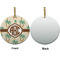Palm Trees Ceramic Flat Ornament - Circle Front & Back (APPROVAL)
