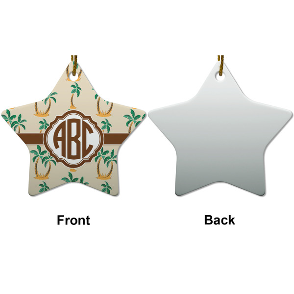 Palm Trees Ceramic Flat Ornament - Star Front & Back (APPROVAL)