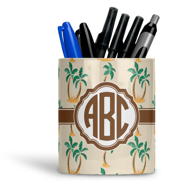 Custom Palm Trees Ceramic Pen Holder