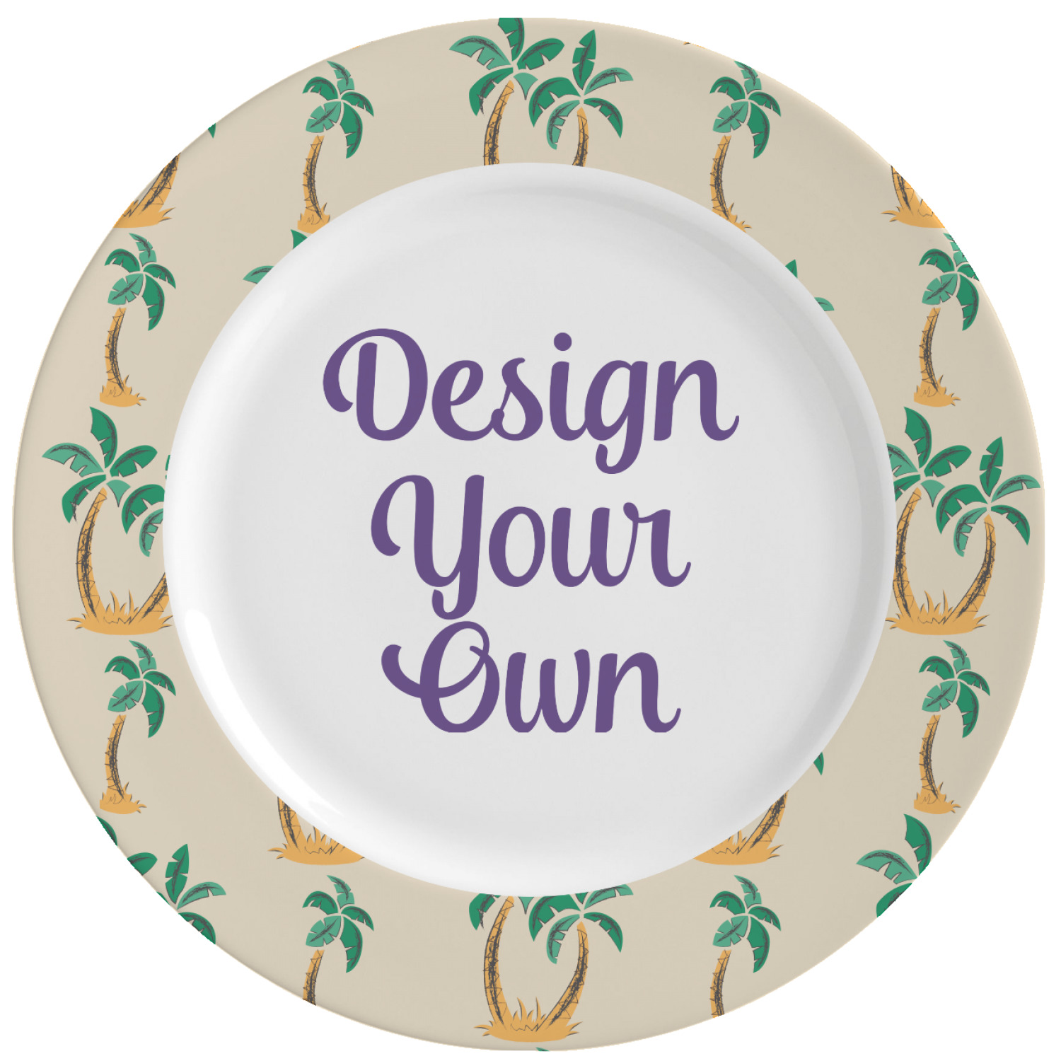 Palm Trees Ceramic Dinner Plates (Set of 4) (Personalized) YouCustomizeIt