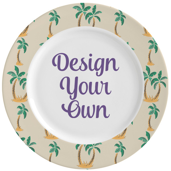 Custom Palm Trees Ceramic Dinner Plates (Set of 4) (Personalized)