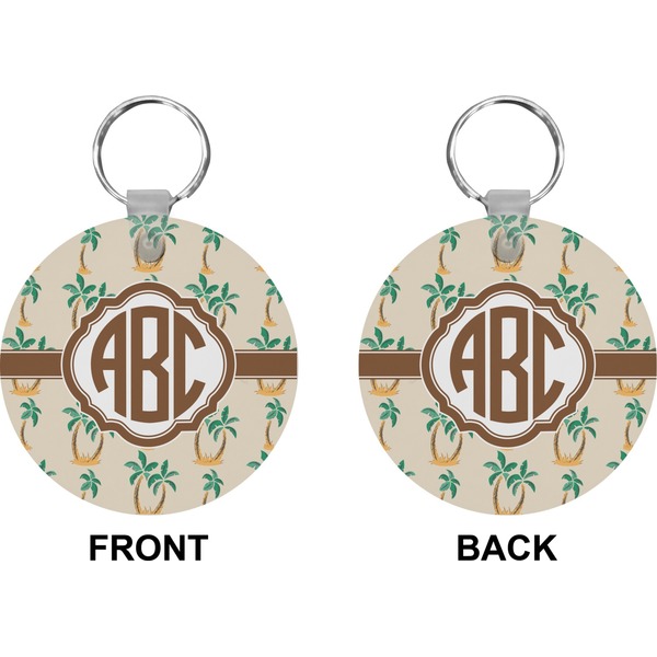 Palm Trees Circle Keychain (Front + Back)