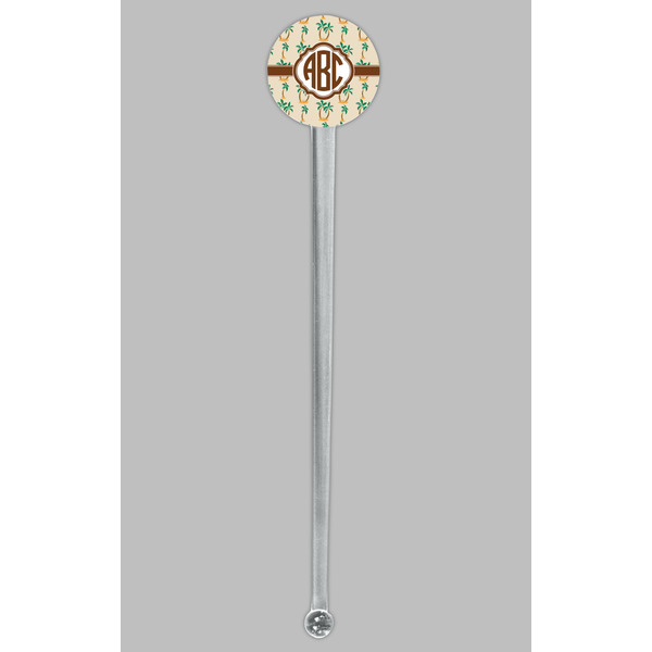 Palm Trees Clear Plastic 7" Stir Stick - Round - Single Stick