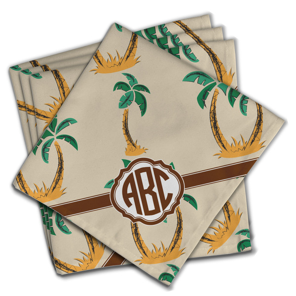 Custom Palm Trees Cloth Napkins (Set of 4) (Personalized)
