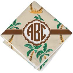 Palm Trees Cloth Cocktail Napkin - Single w/ Monogram