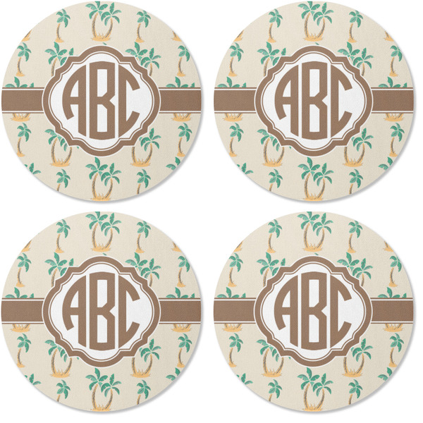 Palm Trees Coaster Round Rubber Back - Apvl