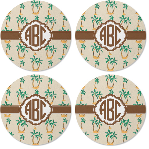 Palm Trees Coaster Round Rubber Back - Apvl