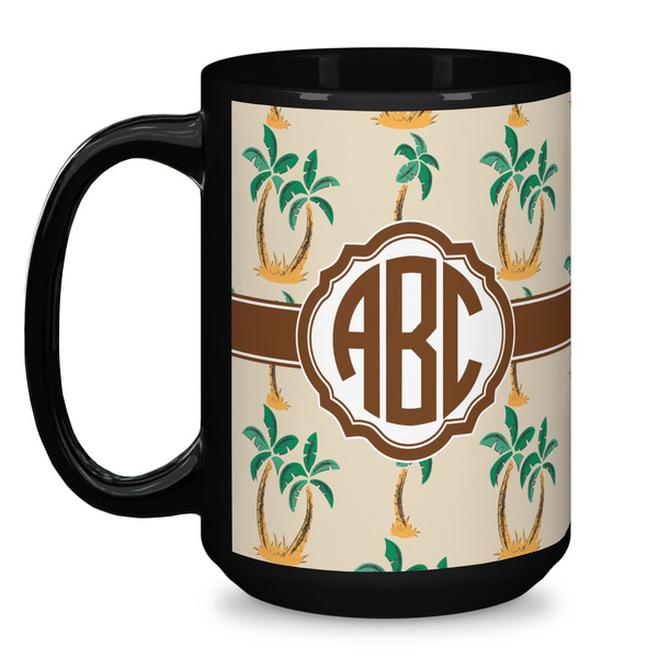 Palm Trees Coffee Mug - 15 oz - Black
