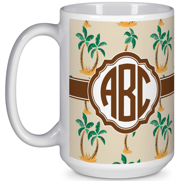 Custom Palm Trees 15 Oz Coffee Mug - White (Personalized)