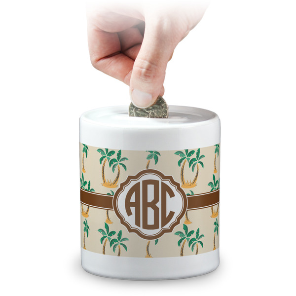 Custom Palm Trees Coin Bank (Personalized)