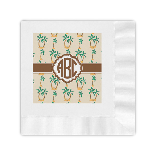 Custom Palm Trees Coined Cocktail Napkins (Personalized)
