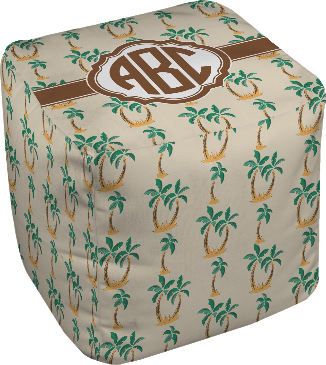 Custom Palm Trees Cube Pouf Ottoman (Personalized) YouCustomizeIt
