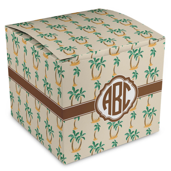 Custom Palm Trees Cube Favor Gift Boxes (Personalized)