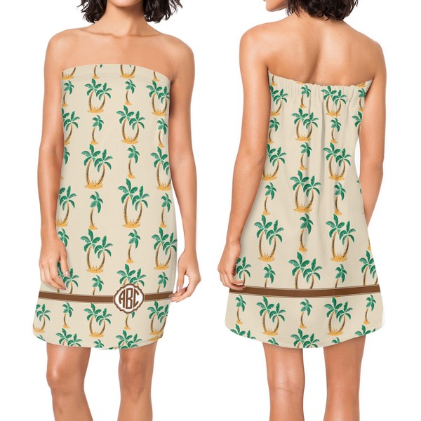 Palm Trees Custom Bath Wrap - Front & Back View