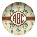 Palm Trees Microwave Safe Plastic Plate - Composite Polymer (Personalized)