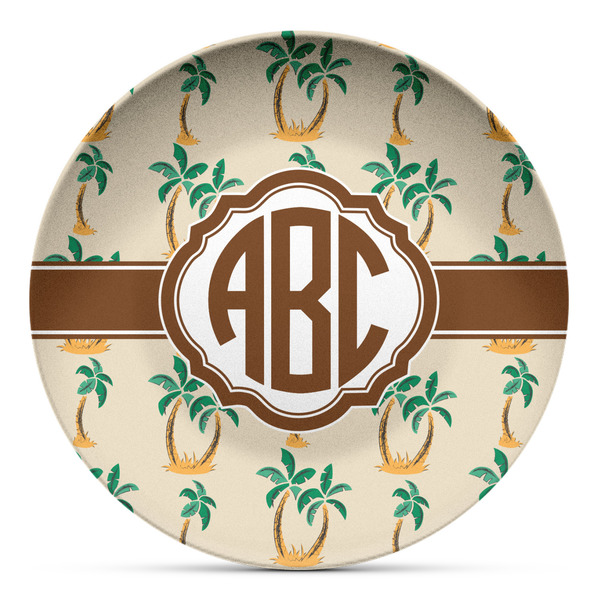Custom Palm Trees Microwave Safe Plastic Plate - Composite Polymer (Personalized)