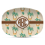 Palm Trees Plastic Platter - Microwave & Oven Safe Composite Polymer (Personalized)