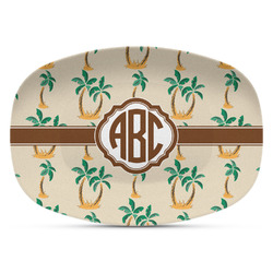 Palm Trees Plastic Platter - Microwave & Oven Safe Composite Polymer (Personalized)