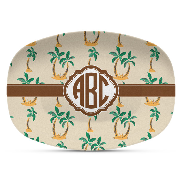 Custom Palm Trees Plastic Platter - Microwave & Oven Safe Composite Polymer (Personalized)