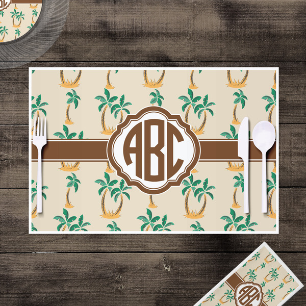 Palm Trees Disposable Paper Placemat - In Context