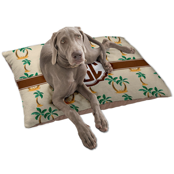 Custom Palm Trees Dog Bed - Large w/ Monogram