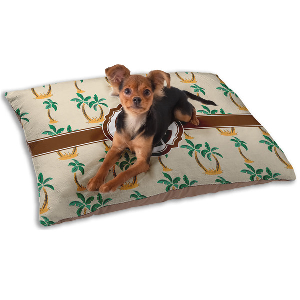 Custom Palm Trees Dog Bed - Small w/ Monogram