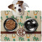 Palm Trees Dog Food Mat - Medium w/ Monogram
