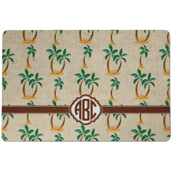 Custom Palm Trees Dog Food Mat w/ Monogram