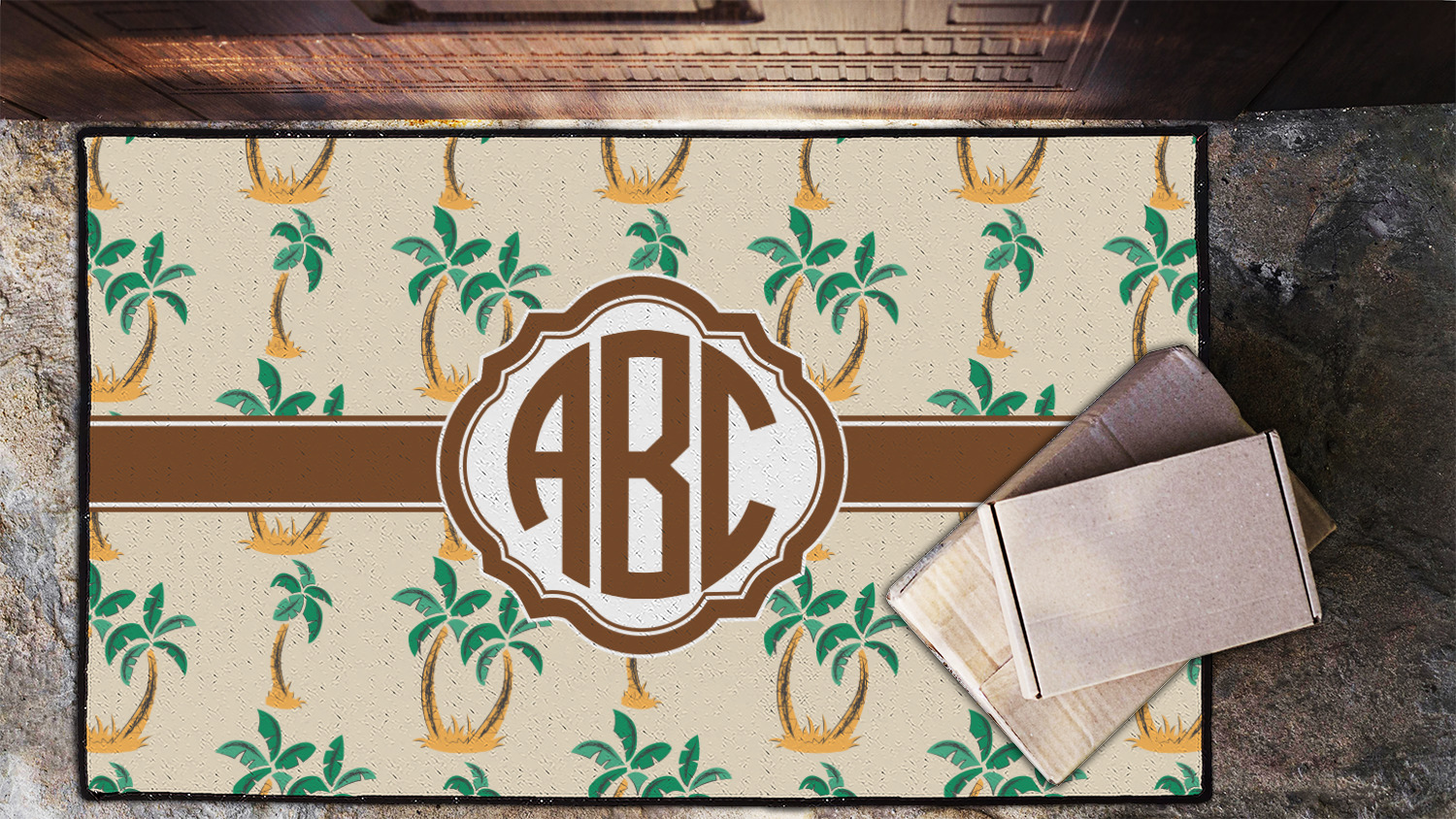 Custom Palm Trees Door Mat (Personalized) YouCustomizeIt