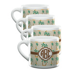 Palm Trees Double Shot Espresso Cups - Set of 4 (Personalized)