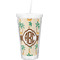 Palm Trees Double Wall Tumbler with Straw (Personalized)