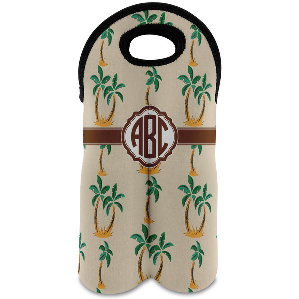 Custom Palm Trees Wine Tote Bag (2 Bottles) (Personalized)