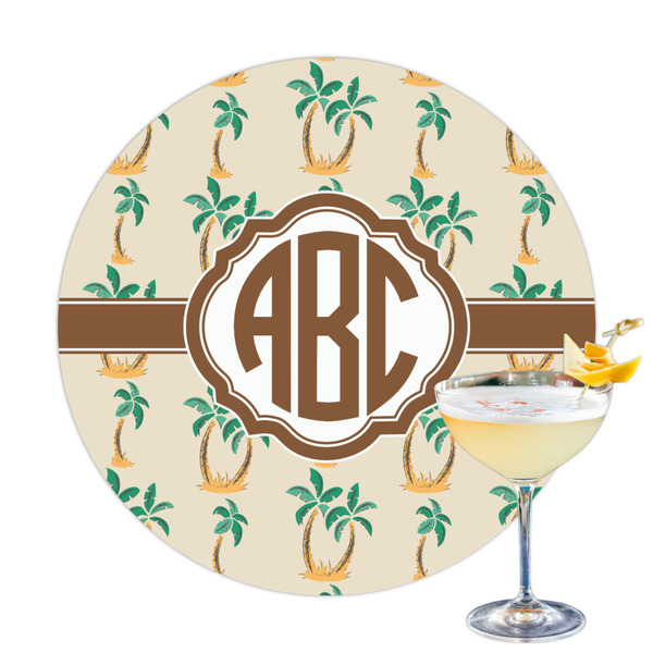Custom Palm Trees Printed Drink Topper - 3.25" (Personalized)