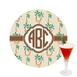 Palm Trees Printed Drink Topper -  2.5" (Personalized)