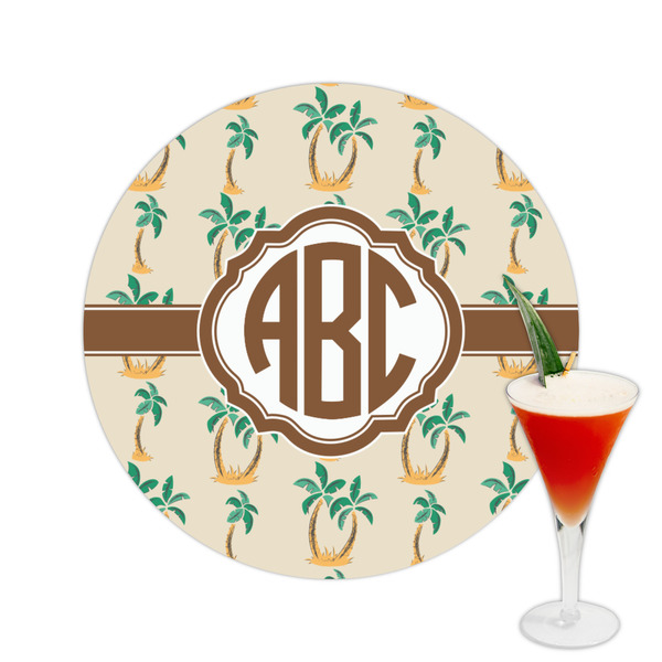 Custom Palm Trees Printed Drink Topper -  2.5" (Personalized)