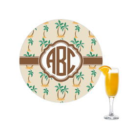 Palm Trees Printed Drink Topper - 2.15" (Personalized)