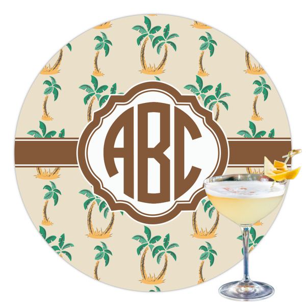 Custom Palm Trees Printed Drink Topper - 3.5" (Personalized)