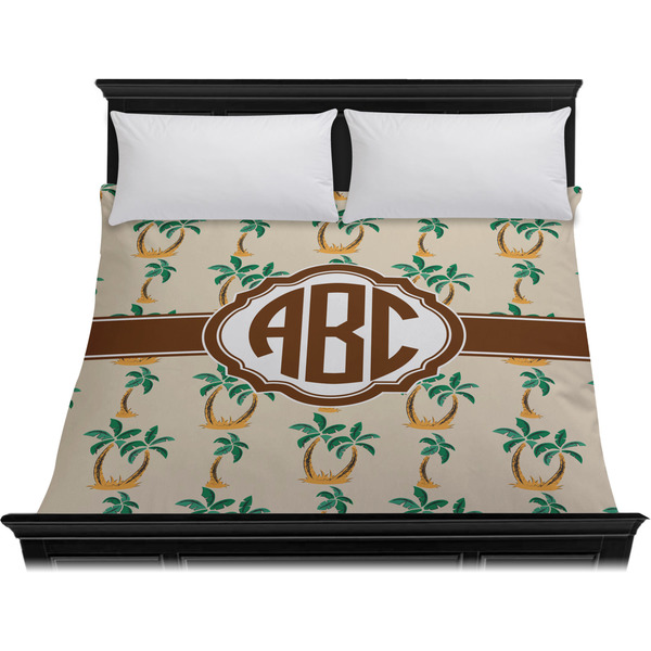 Palm Trees Duvet Cover - King - On Bed - No Prop