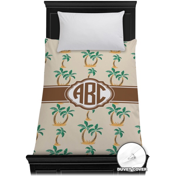Custom Palm Trees Duvet Cover - Twin (Personalized)