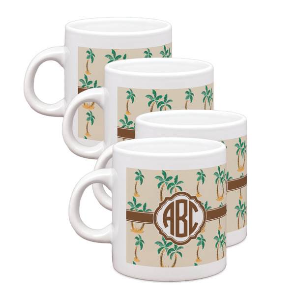 Custom Palm Trees Single Shot Espresso Cups - Set of 4 (Personalized)