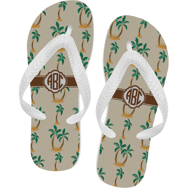 Custom Palm Trees Flip Flops - Small (Personalized)