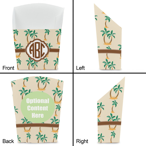 Palm Trees French Fry Favor Box - Front & Back View