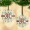 Palm Trees Flat Glass Ornament w/ Monogram