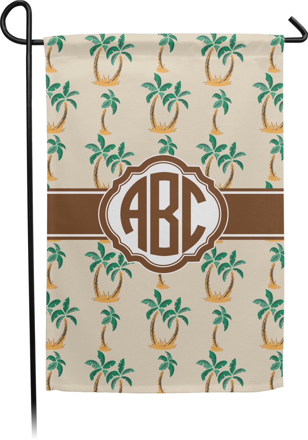 Custom Palm Trees Small Garden Flag Double Sided w/ Monograms